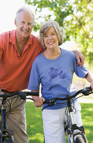 senior-couple-on-bikes